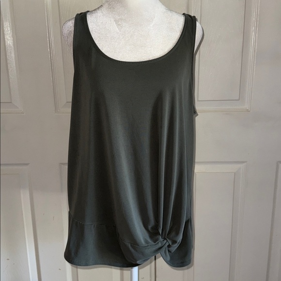 Torrid Olive Green Knot Front Tank Top - Picture 4 of 7